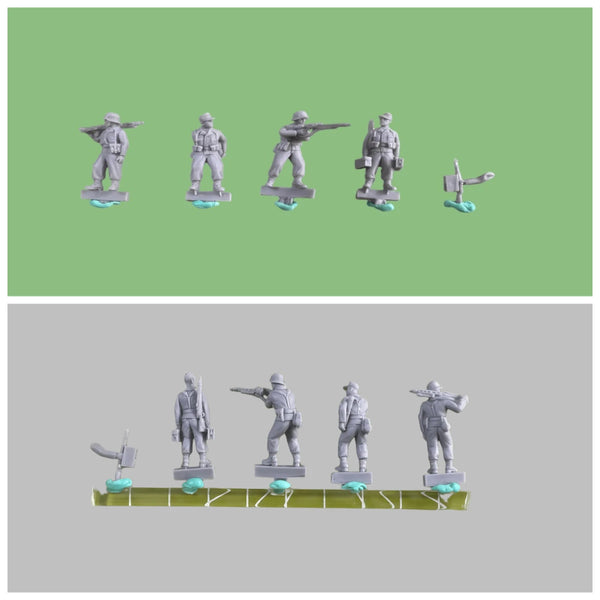 1/72 Modern French Foreign Legion Infantry, 5 Figures, Resin Model Figure Kit, Unassembled and Unpainted
