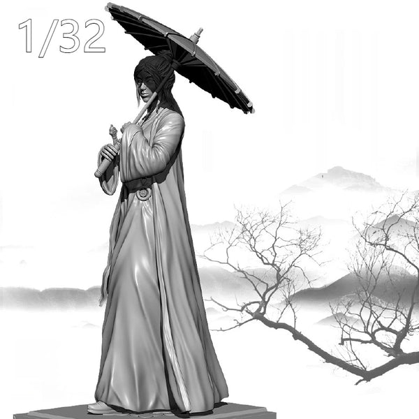 1/32 Ancient Fantasy Jianghu Warrior, Resin Model Figure Kit, Unassembled and Unpainted