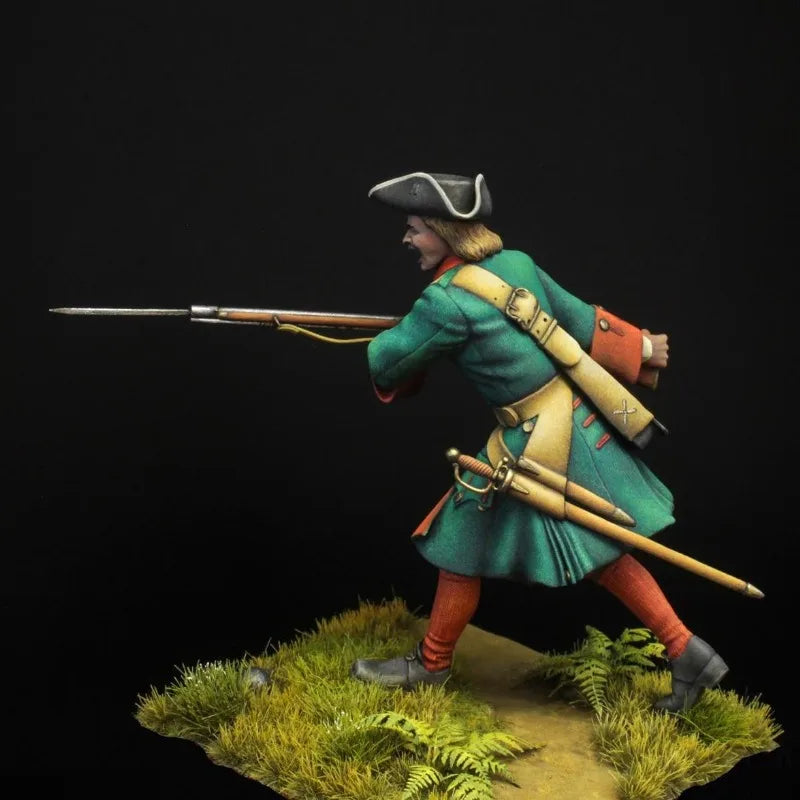 1/24 Napoleonic Russian Musketeer, Resin Model Figure Kit, Unassembled and Unpainted