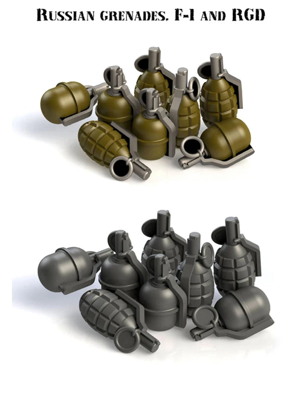 1/35 WWII Russian Anti-Tank Grenades, Resin Model Accessory Kit, Unpainted