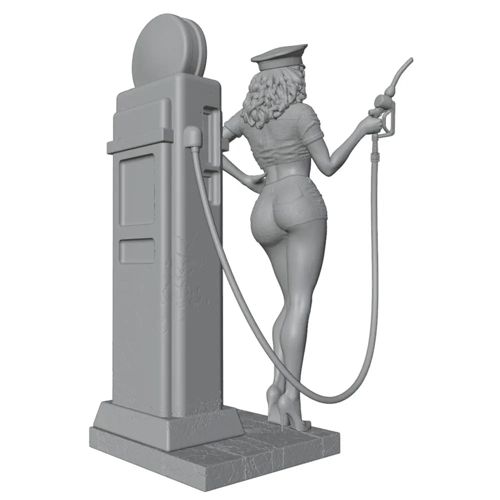 1/24 Pinup Gas Station Girl, 5 Figures, Resin Model Figure Kit, Unassembled and Unpainted