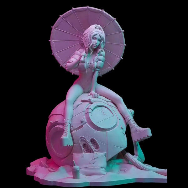 1/20 Modern Anime Tactical Umbrella Girl, Resin Model Figure Kit, Unassembled and Unpainted