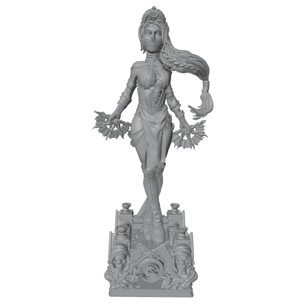 1/24 Sorceress Conjuring Arcane Spikes, Resin Model Figure Kit, Fantasy Theme, Unassembled and Unpainted