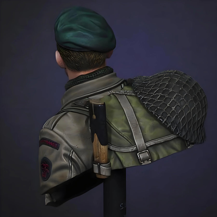 WWII British Commando with Stick Grenade 1/10 Resin Bust - resin model view 2