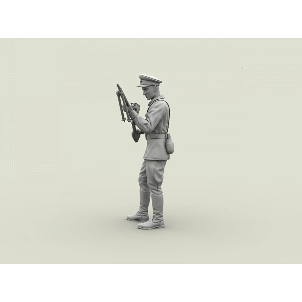 1/35 WWII Red Army Lieutenant with Light Machine Gun, Resin Model Figure Kit, Unassembled and Unpainted