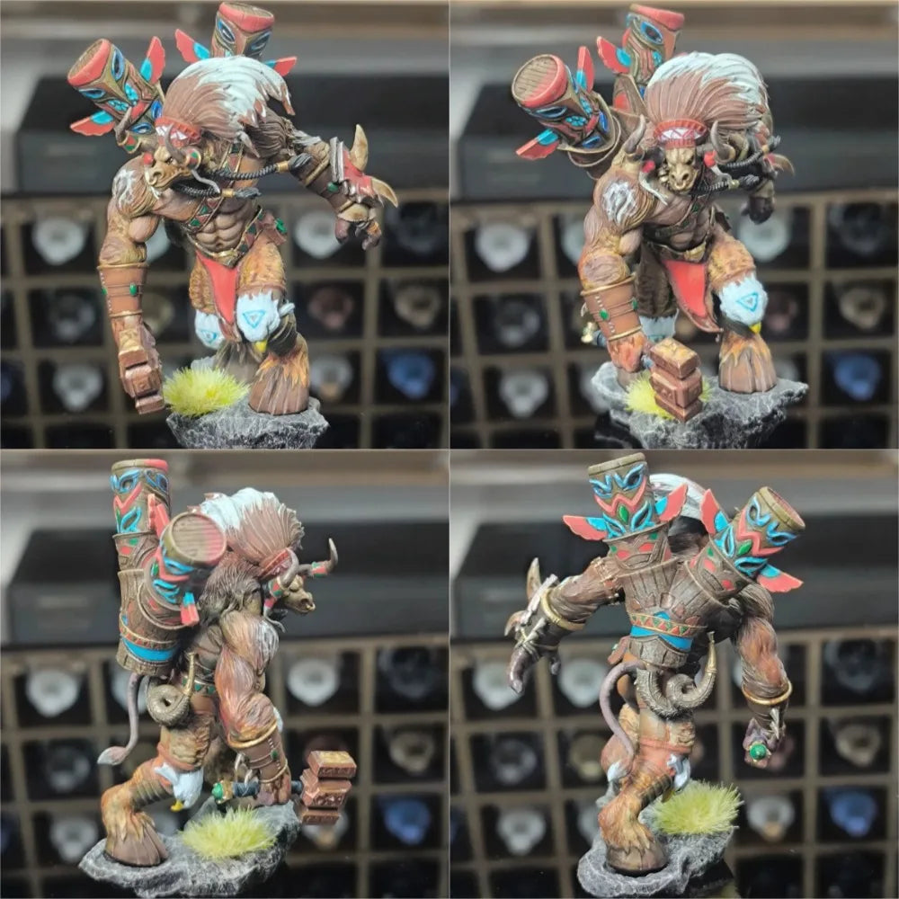 54mm Magic Bull Warrior, Resin Model Figure Kit, Fantasy Theme, Unassembled and Unpainted