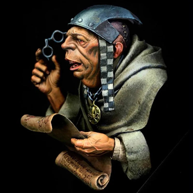 1/12 WWI Soldier Caricature with Tattoos, Resin Model Bust Kit, Unassembled and Unpainted