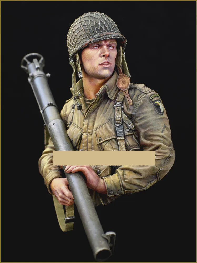 1/10 WWII German Anti-Tank Infantryman, Resin Model Bust Kit, Unassembled and Unpainted