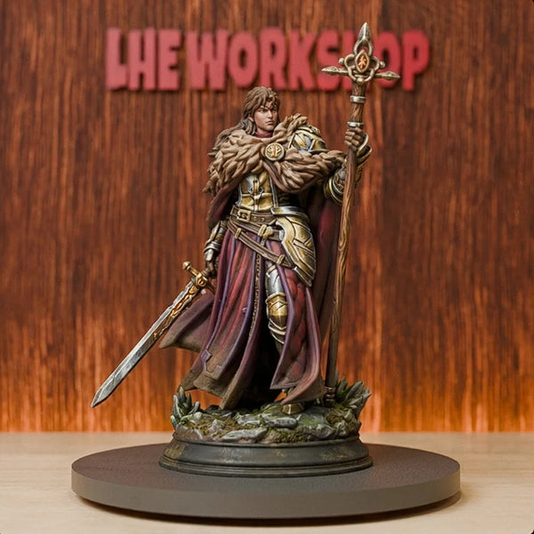 75mm Medieval Human Female War Cleric Paladin, Resin Model Figure Kit, Unassembled and Unpainted