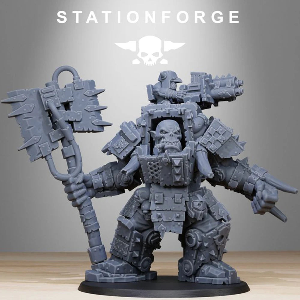 80mm Orc Commander War Boss, Resin Model Figure Kit, Fantasy Theme, Unassembled and Unpainted