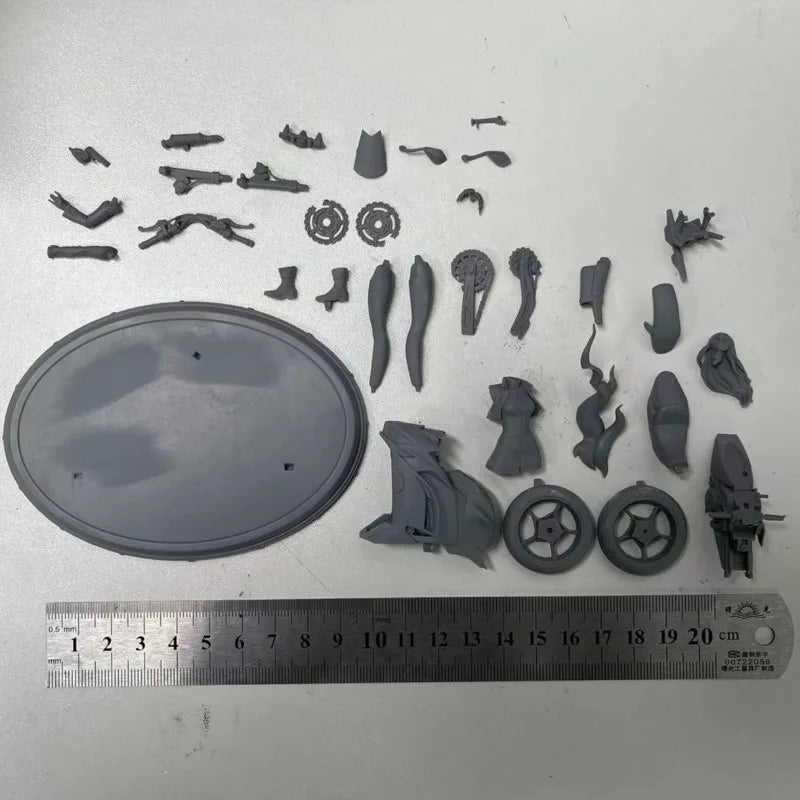 1/24 Pin-up Female Motorcycle Rider, Resin Model Figure Kit, Unassembled and Unpainted
