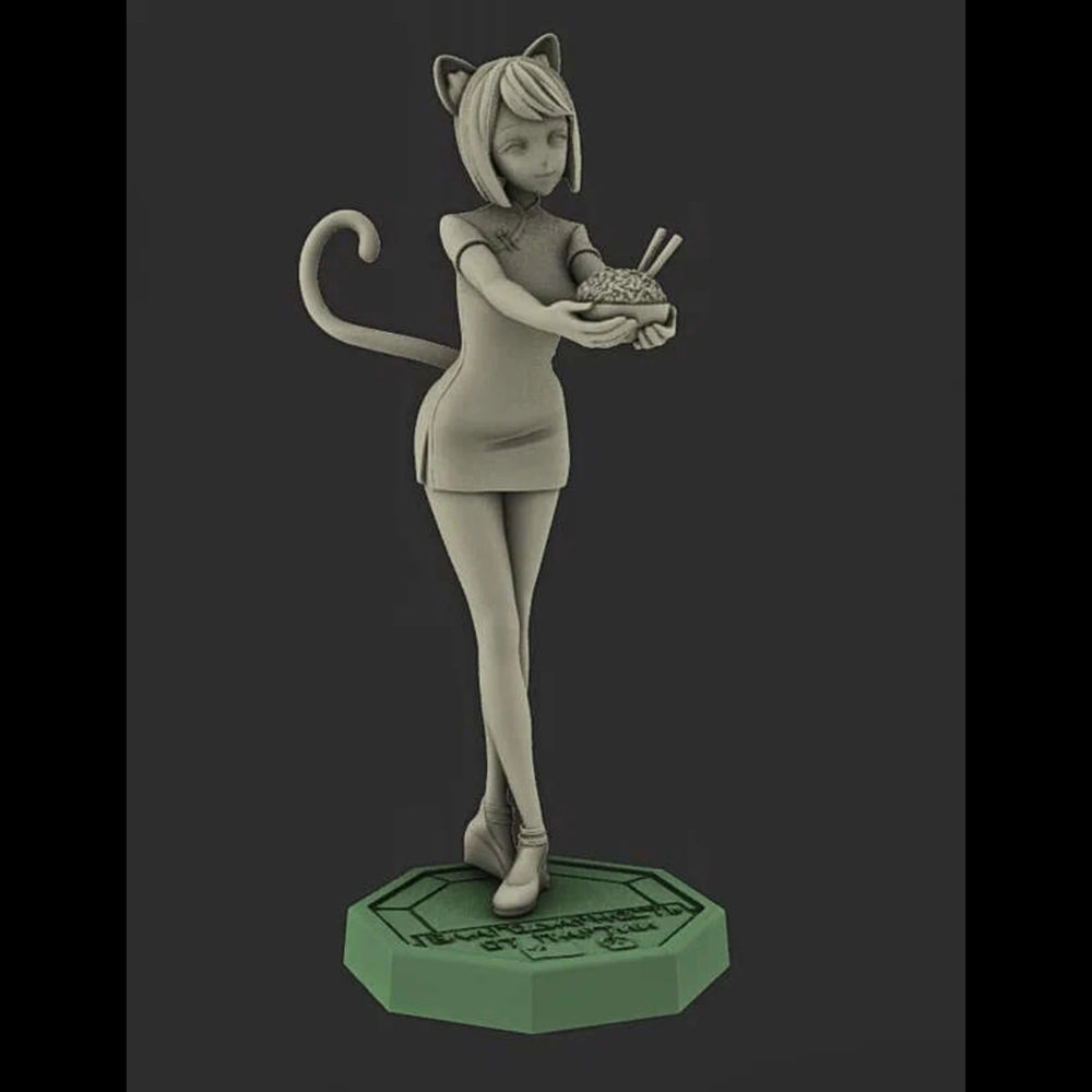 1/35 Cat-Girl, Resin Model Figure Kit, Fantasy Theme, Unassembled and Unpainted