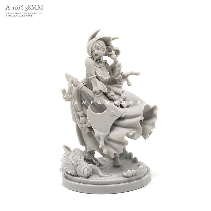 38mm Warrior Riding Demonic Beast, Resin Model Figure Kit, Unassembled and Unpainted