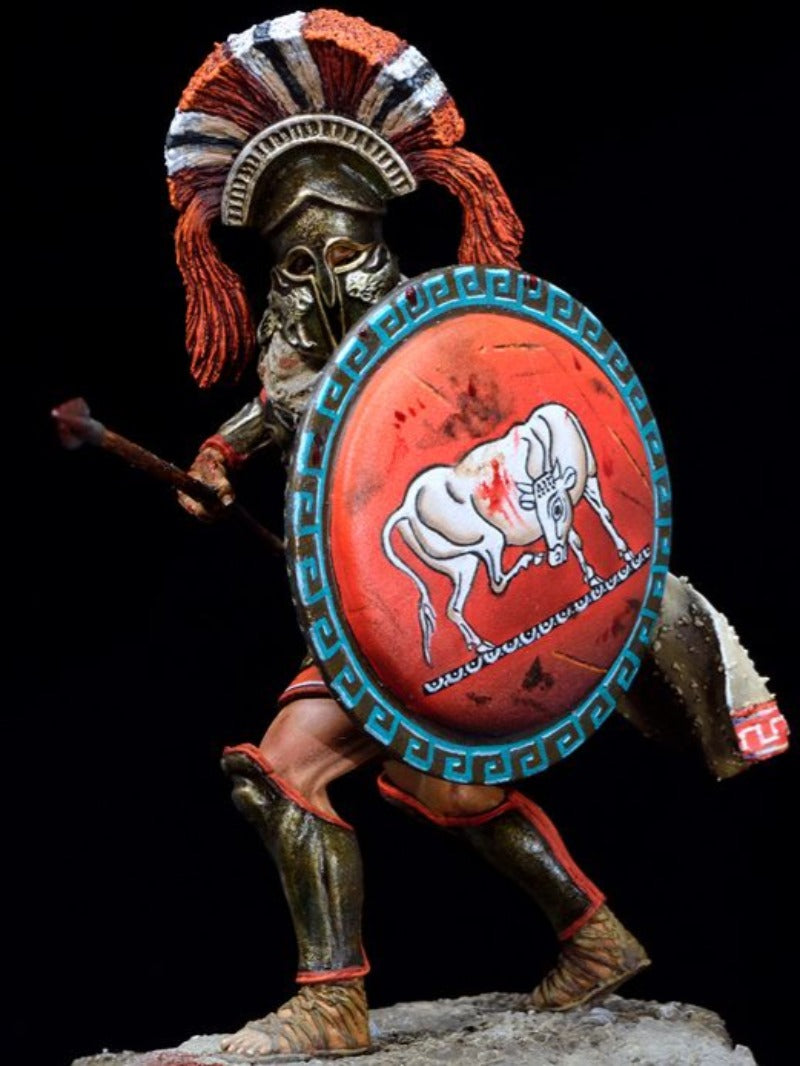 1/24 Ancient Spartan Hoplite with Lambda Shield, Resin Model Figure Kit, Unassembled and Unpainted
