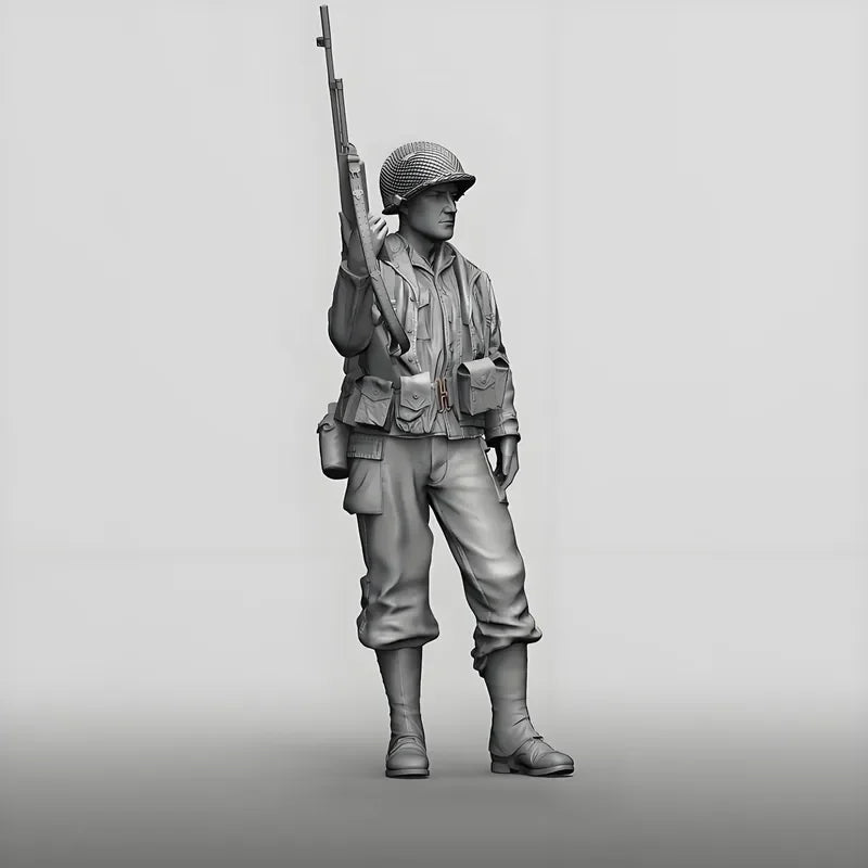 1/16 WWII Gunner Soldier, Resin Model Figure Kit, Unassembled and Unpainted