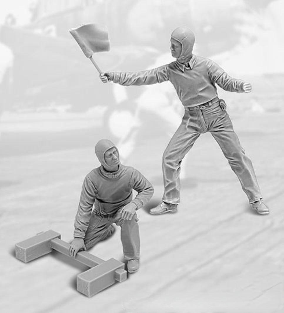 1/32 Military Soldiers, 2 Figures, Resin Model Figure Kit, Military Theme, Unassembled and Unpainted