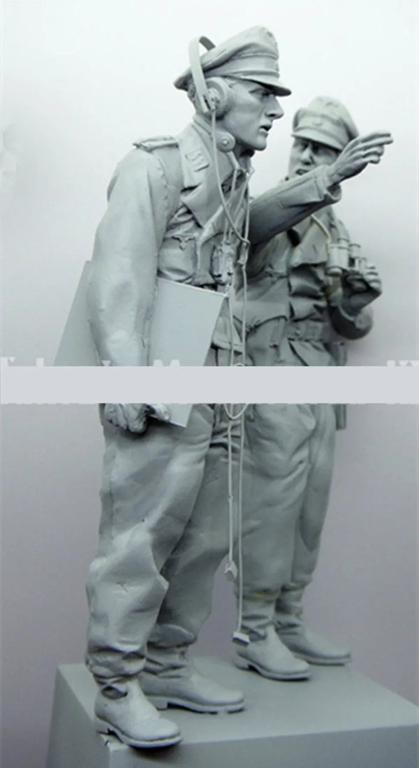 1/16 WWII German Officers & Soldiers, 3 Figures, Resin Model Figure Kit, Unassembled and Unpainted