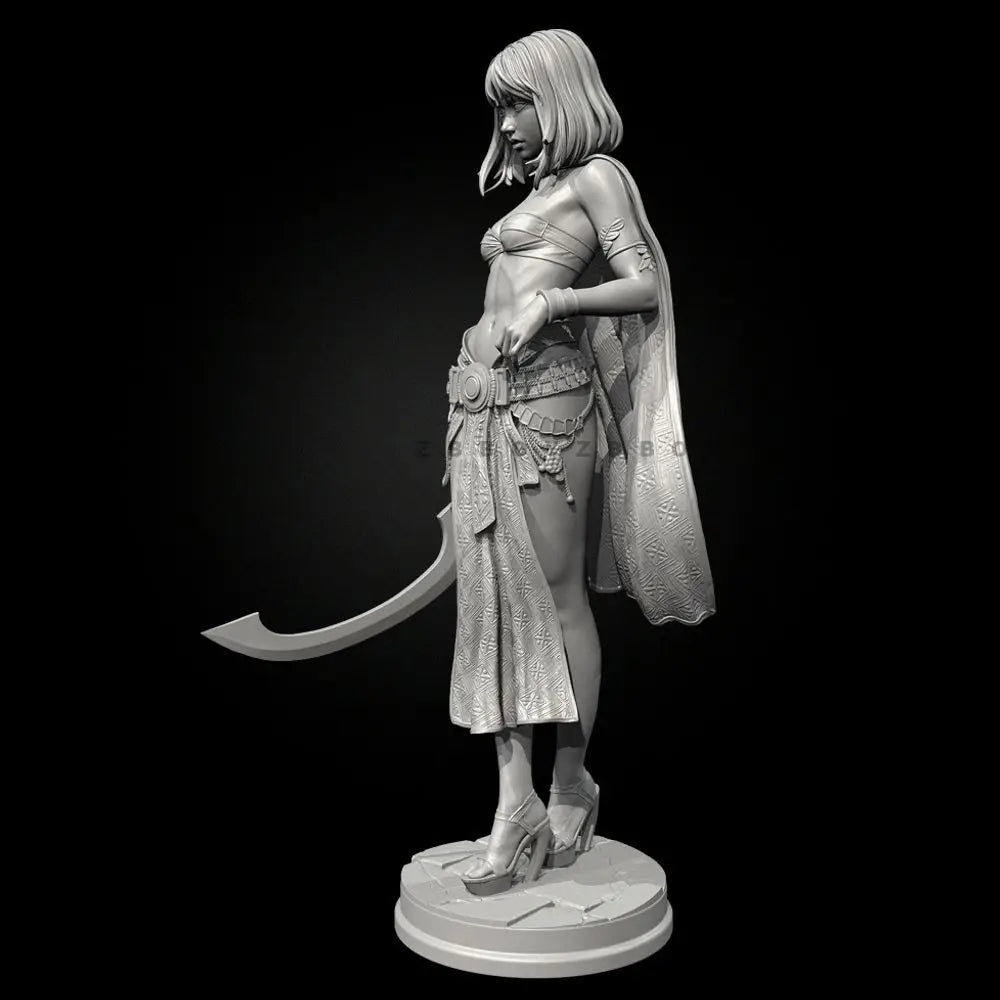 75mm Brunhild Warrior, Resin Model Figure Kit, Fantasy Theme, Unassembled and Unpainted