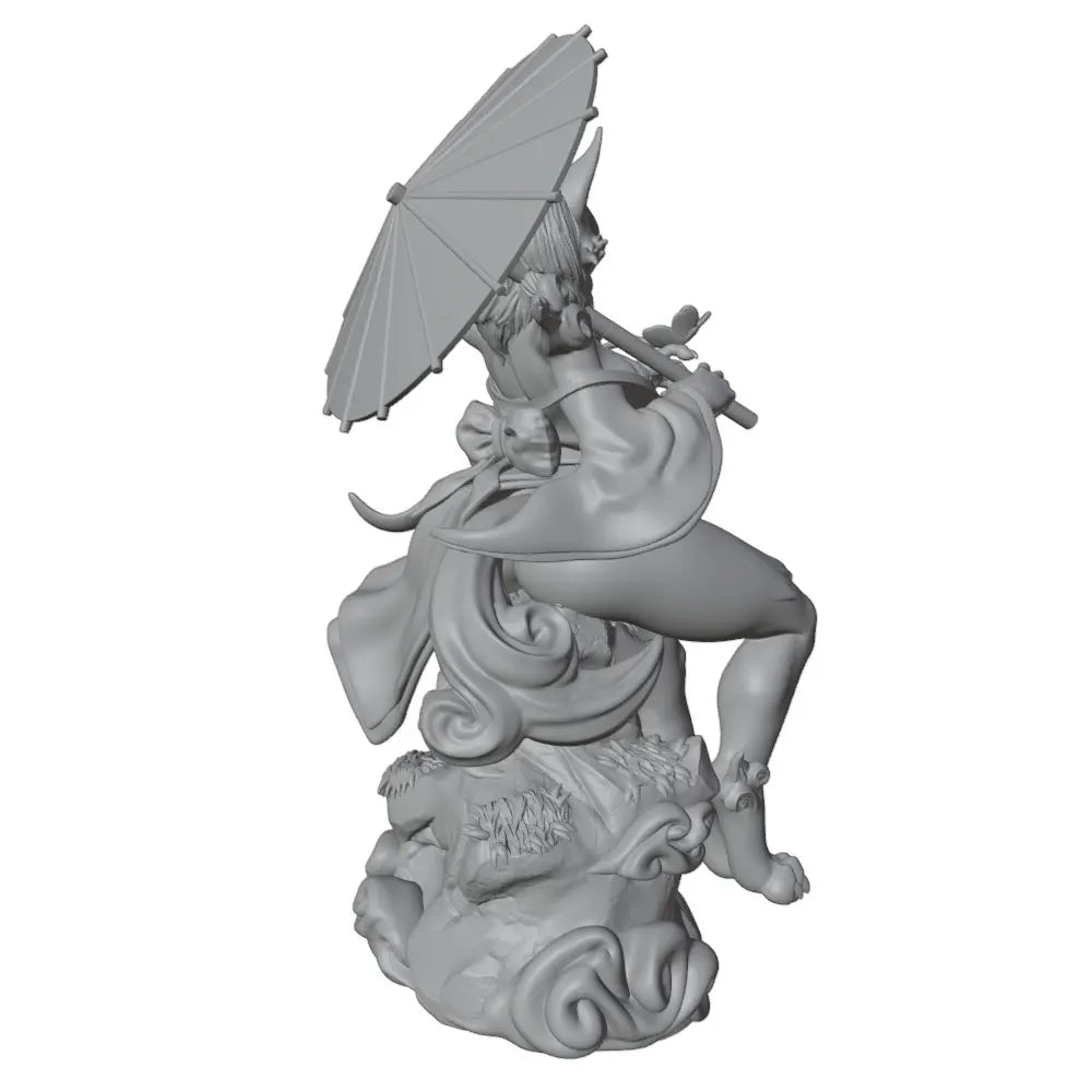 1/24 Female Character with Parasol, Resin Model Figure Kit, Anime Theme, Unassembled and Unpainted