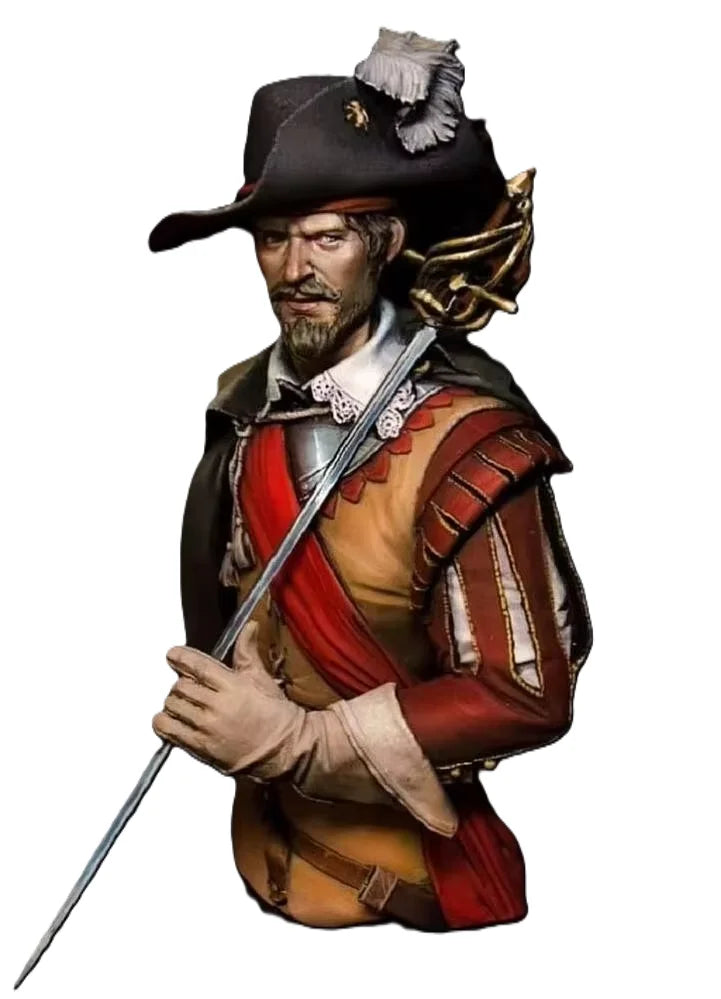 1/10 Napoleonic 18th Century Officer, Resin Model Bust Kit, Unassembled and Unpainted