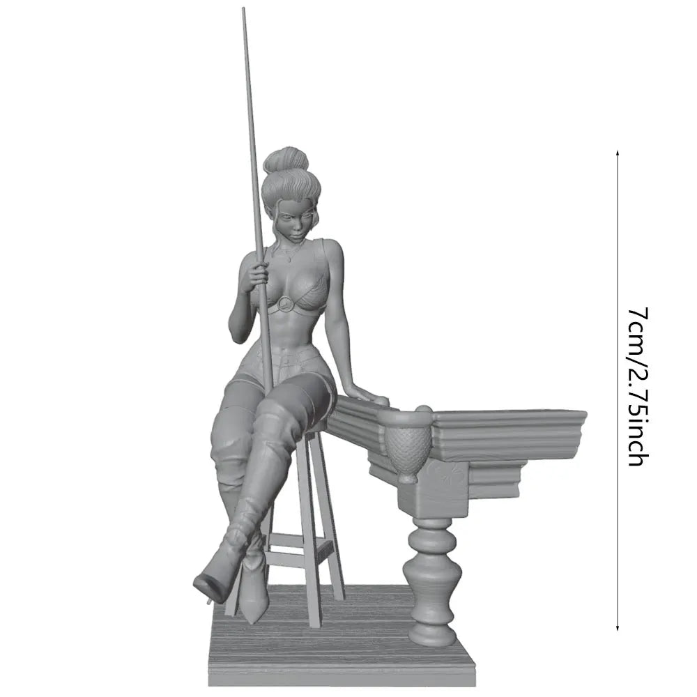 75mm Pin-up Billiards, Resin Model Figure Kit, Unassembled and Unpainted