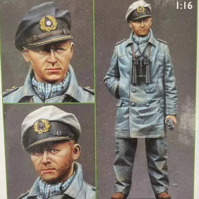 1/16 WWII German Submarine Captain, Resin Model Figure Kit, Unassembled and Unpainted