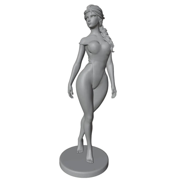 1/24 Classical Pin-up with Wrapped Hair, Resin Model Figure Kit, Unassembled and Unpainted