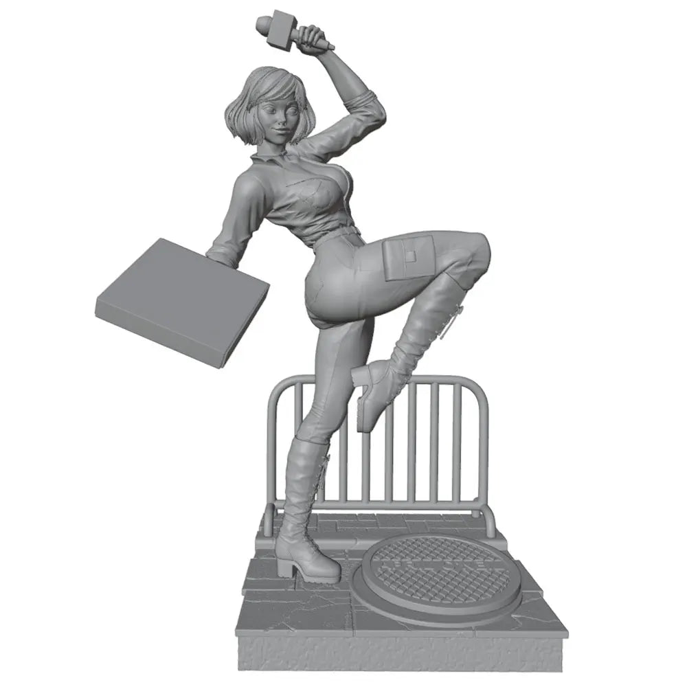 75mm Office Worker Pin-Up, Resin Model Figure Kit, Unassembled and Unpainted