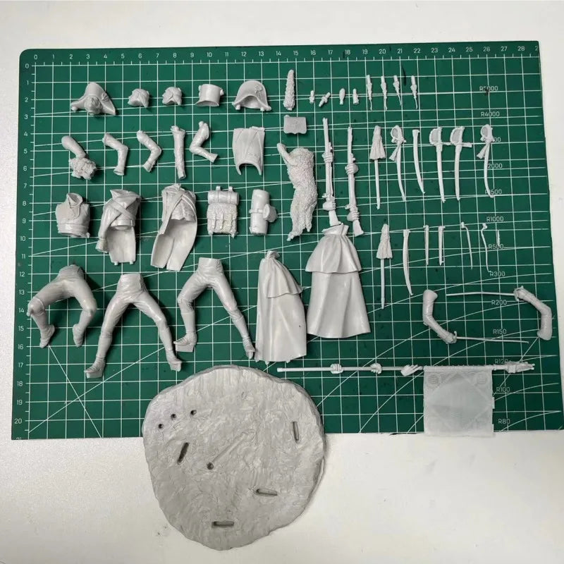 1/24 Napoleonic Imperial Guard, 3 Figures, Resin Model Figure Kit, Unassembled and Unpainted