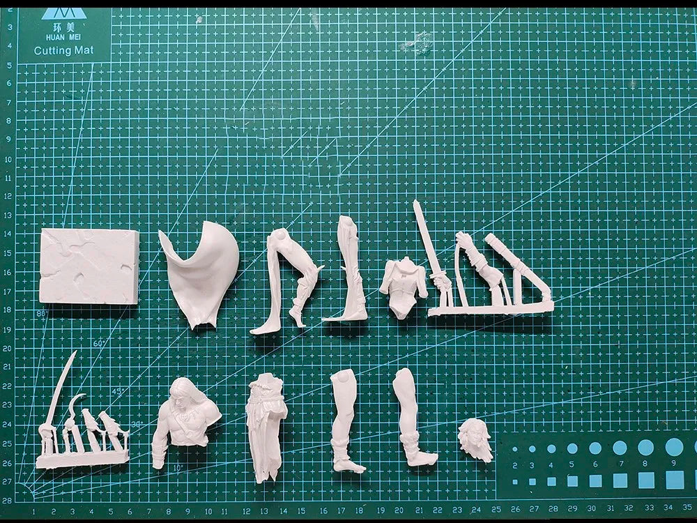 1/24 Warriors with Dragon, 3 Figures, Resin Model Figure Kit, Fantasy Theme, Unassembled and Unpainted