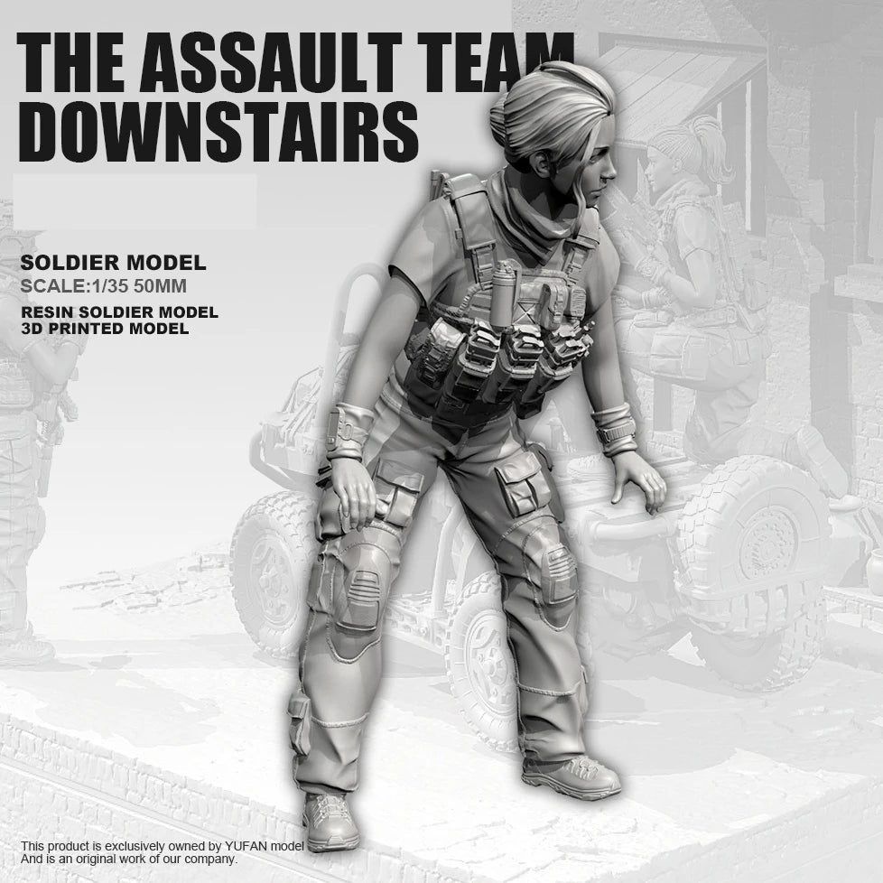 1/35 Modern Female Assault Operator in Tactical Vest, Resin Model Figure Kit, Unassembled and Unpainted