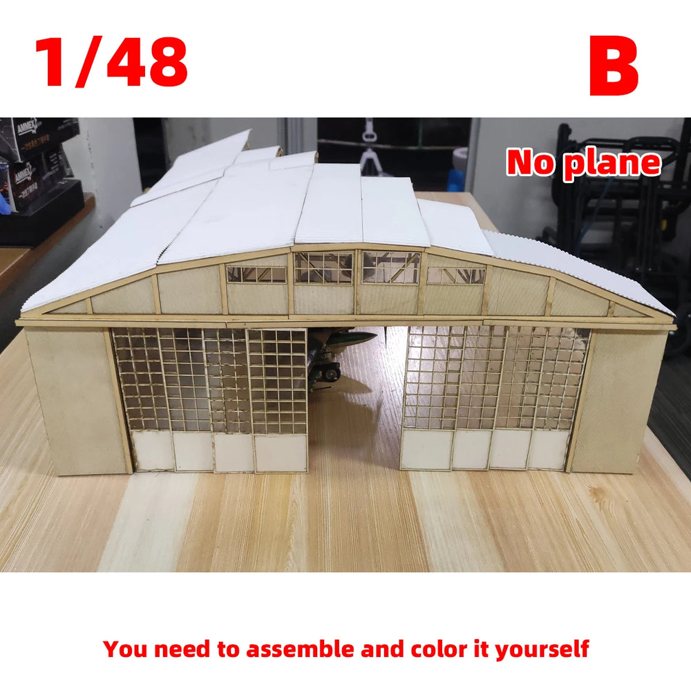 1/48 WWII Aircraft Repair Hangar, Resin Model Diorama Kit, Unassembled and Unpainted