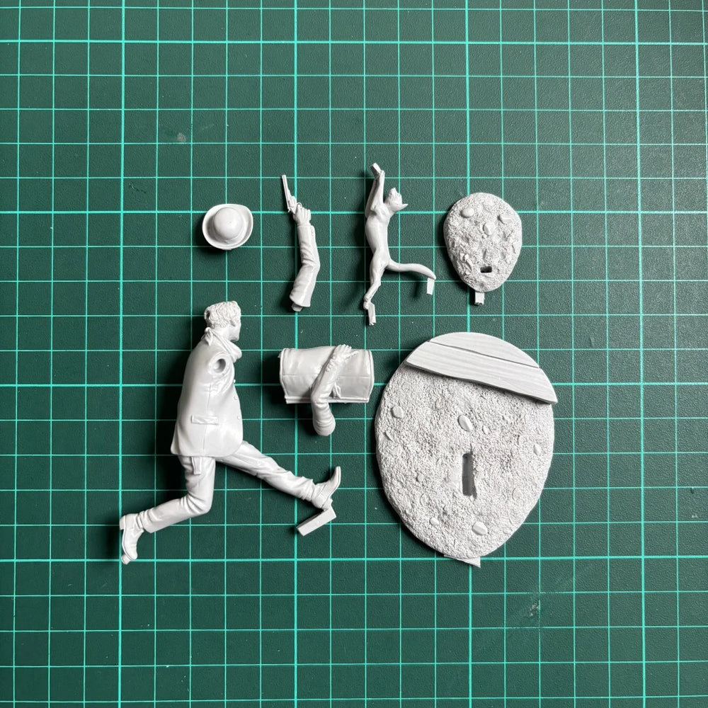 75mm WWII 1940s Bank Robber Noir, Resin Model Figure Kit, Unassembled and Unpainted