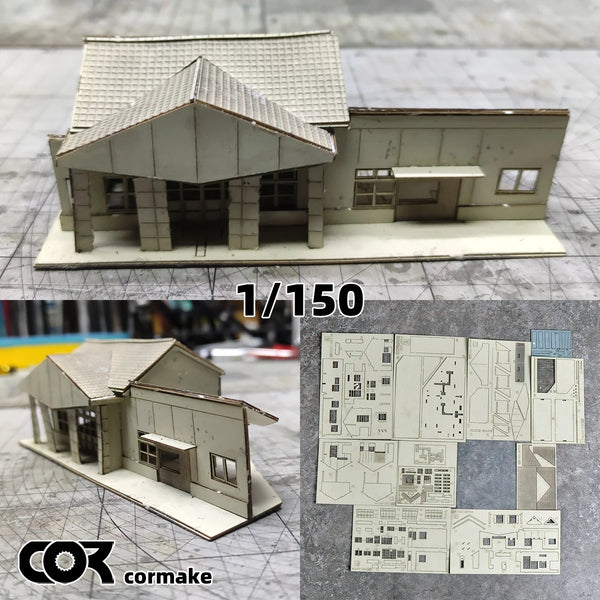 1/150 O Railway Station, Resin Model Diorama Kit, Historical Theme, Unassembled and Unpainted