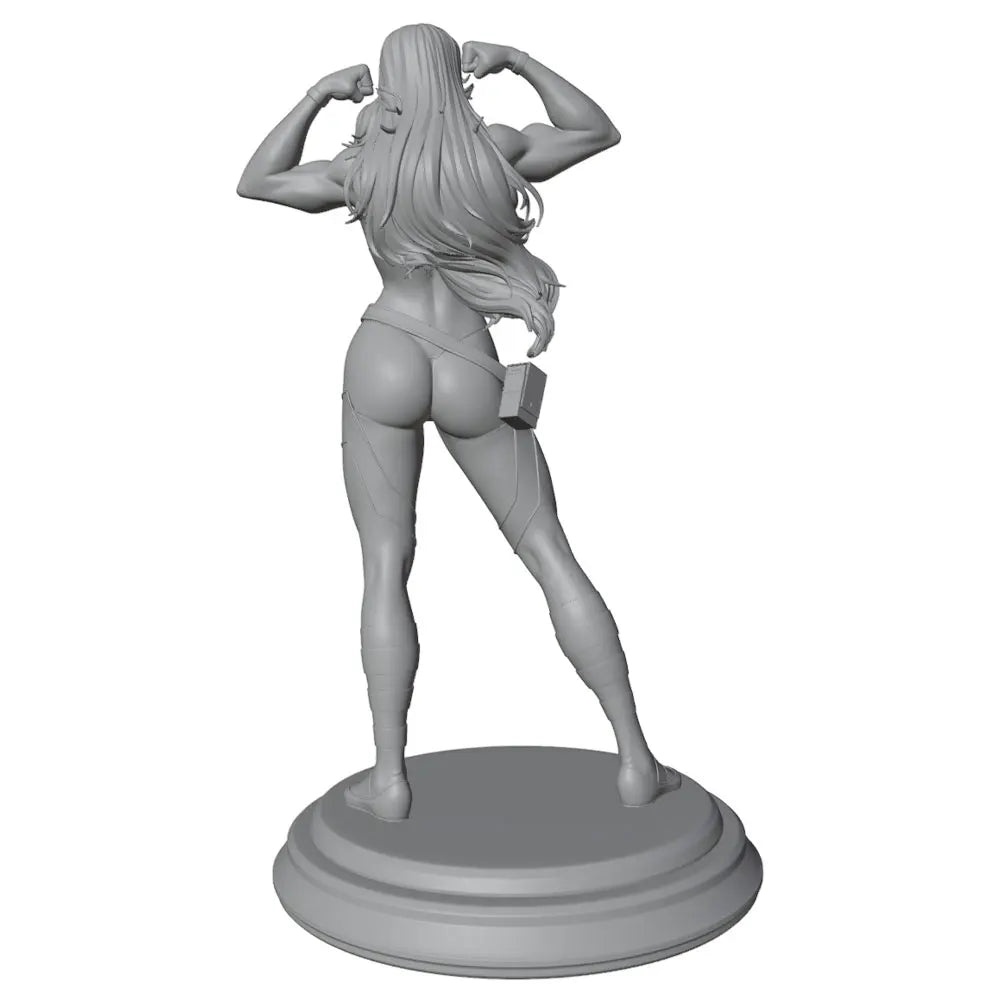 75mm Long-Haired Fantasy Warrior Flexing, Resin Model Figure Kit, Unassembled and Unpainted