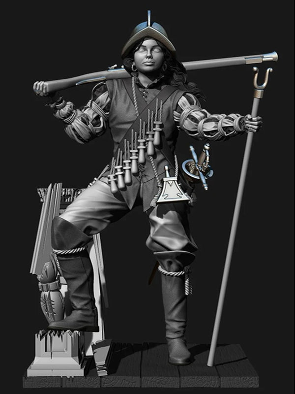 Medieval Female Fantasy Warrior, Resin Model Figure Kit, Unassembled and Unpainted