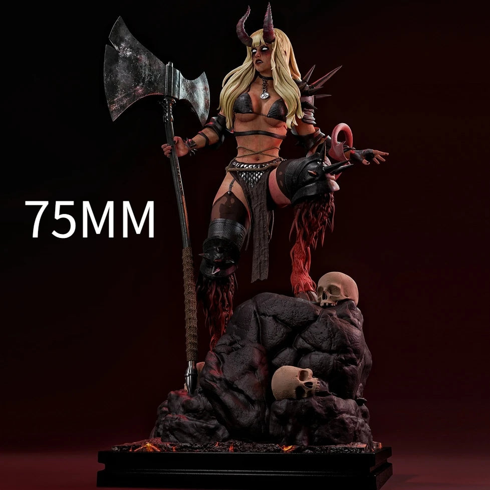 90mm Demon Queen Succubus, Resin Model Figure Kit, Fantasy Theme, Unassembled and Unpainted