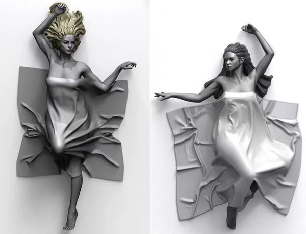 1/24 Sleeping Beauty, 2 Figures, Resin Model Figure Kit, Fantasy Theme, Unassembled and Unpainted
