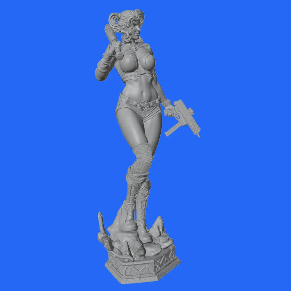 75mm Tactical Female Fighter, Resin Model Figure Kit, Unassembled and Unpainted