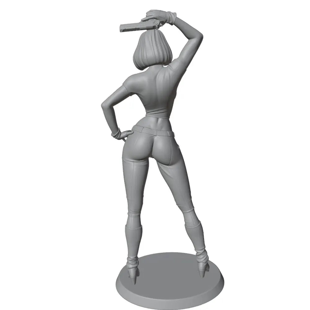 1/24 Female Tactical Operator with Rifle, Resin Model Figure Kit, Unassembled and Unpainted