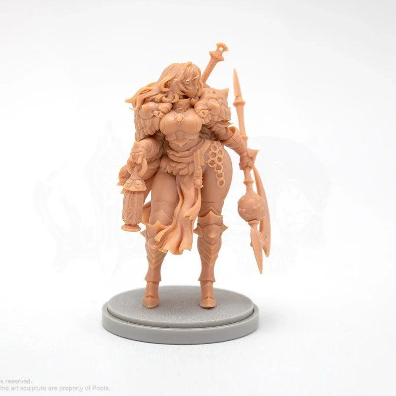 30mm Armored Warrior, Resin Model Figure Kit, Fantasy Theme, Unassembled and Unpainted