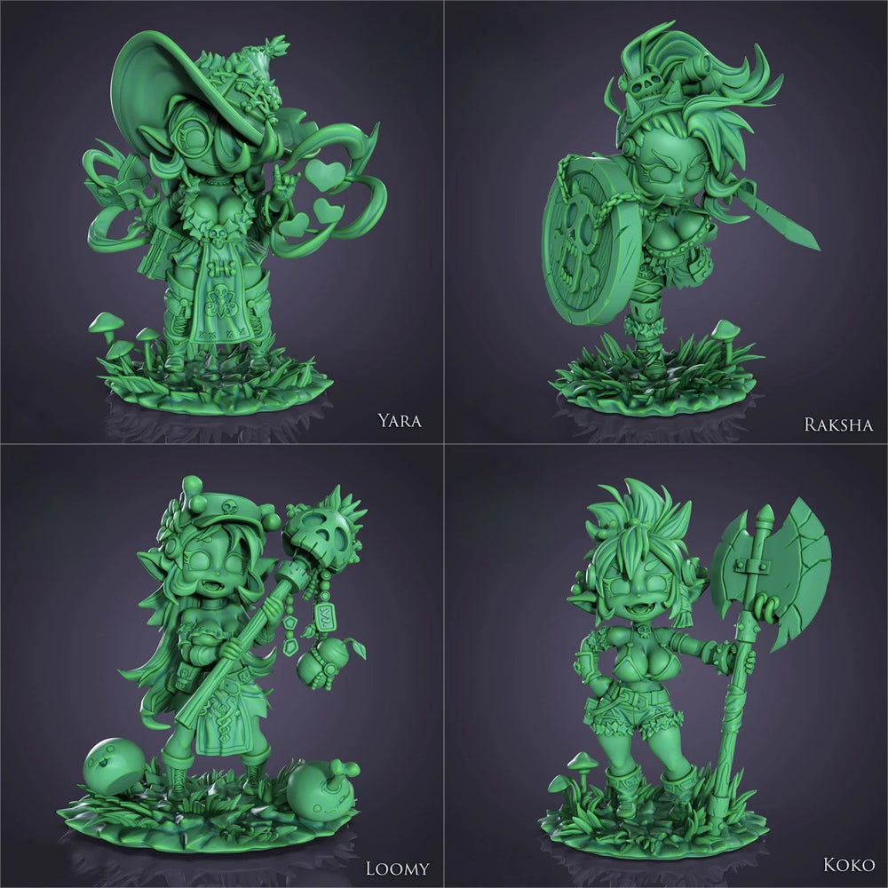 1/24 Goblin Girls Group, 8 Figures, Resin Model Figure Kit, Fantasy Theme, Unassembled and Unpainted