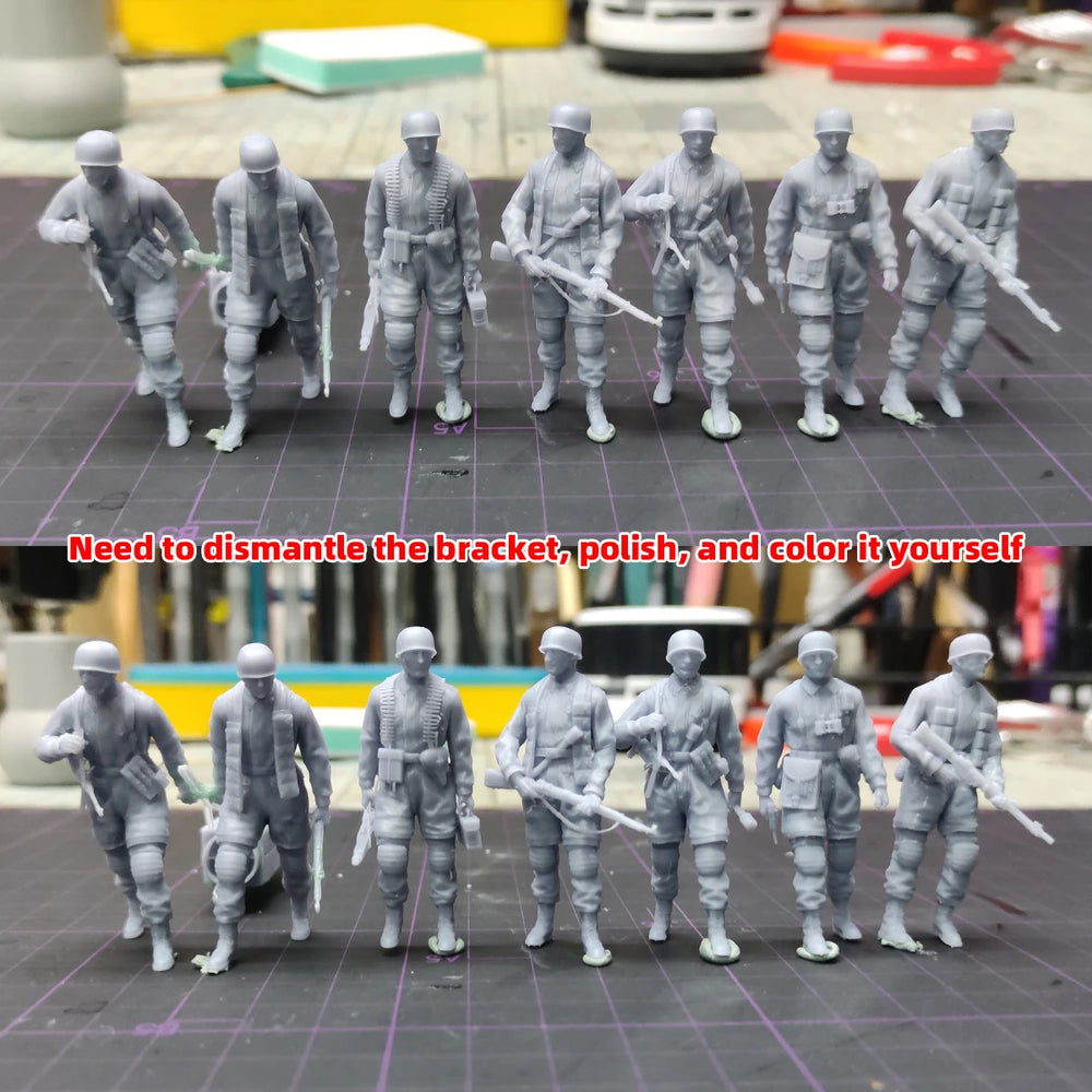 1/35 Modern Sci-Fi Assault Squad in Multiple Poses, 7 Figures, Resin Model Figure Kit, Unassembled and Unpainted