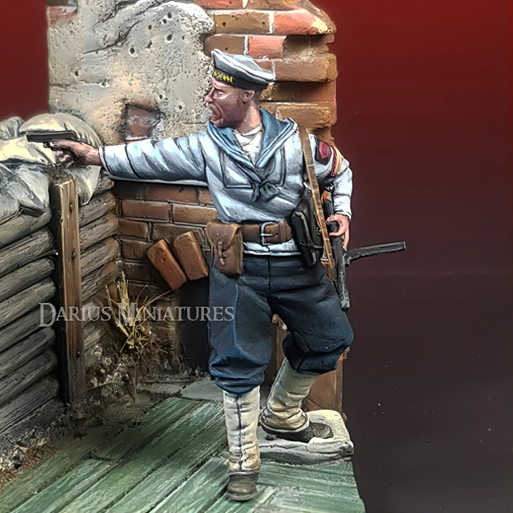 1/35 WWI Russian Infantry Defending Trench, 2 Figures, Resin Model Figure Kit, Unassembled and Unpainted