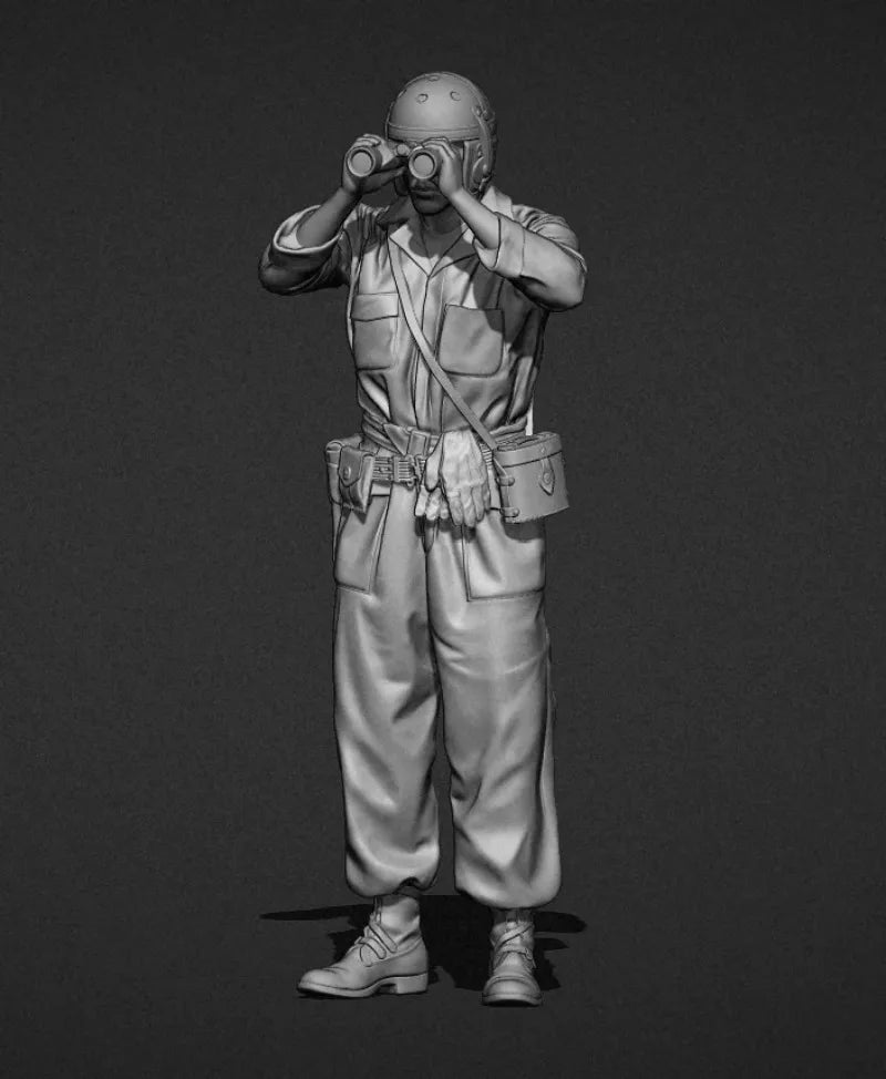 1/35 WWII US Tank Crew with Binoculars, 2 Figures, Resin Model Figure Kit, Unassembled and Unpainted