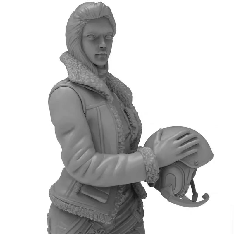 1/35 Modern Female Combat Pilot with Flight Helmet, Resin Model Figure Kit, Unassembled and Unpainted