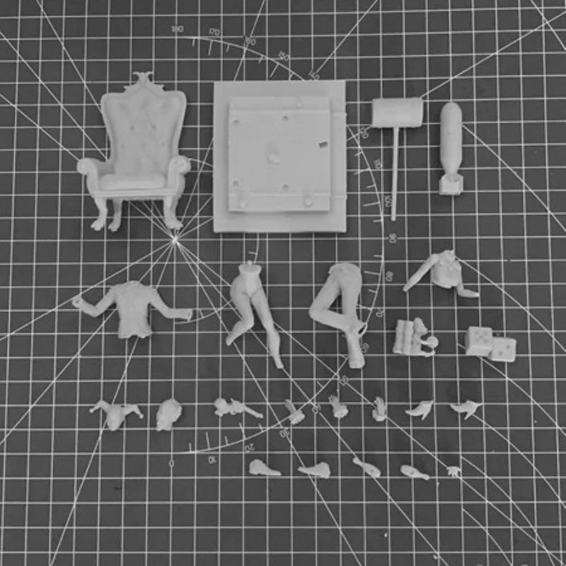 1/24 Theatrical Clown Duo, 2 Figures, Resin Model Figure Kit, Fantasy Theme, Unassembled and Unpainted