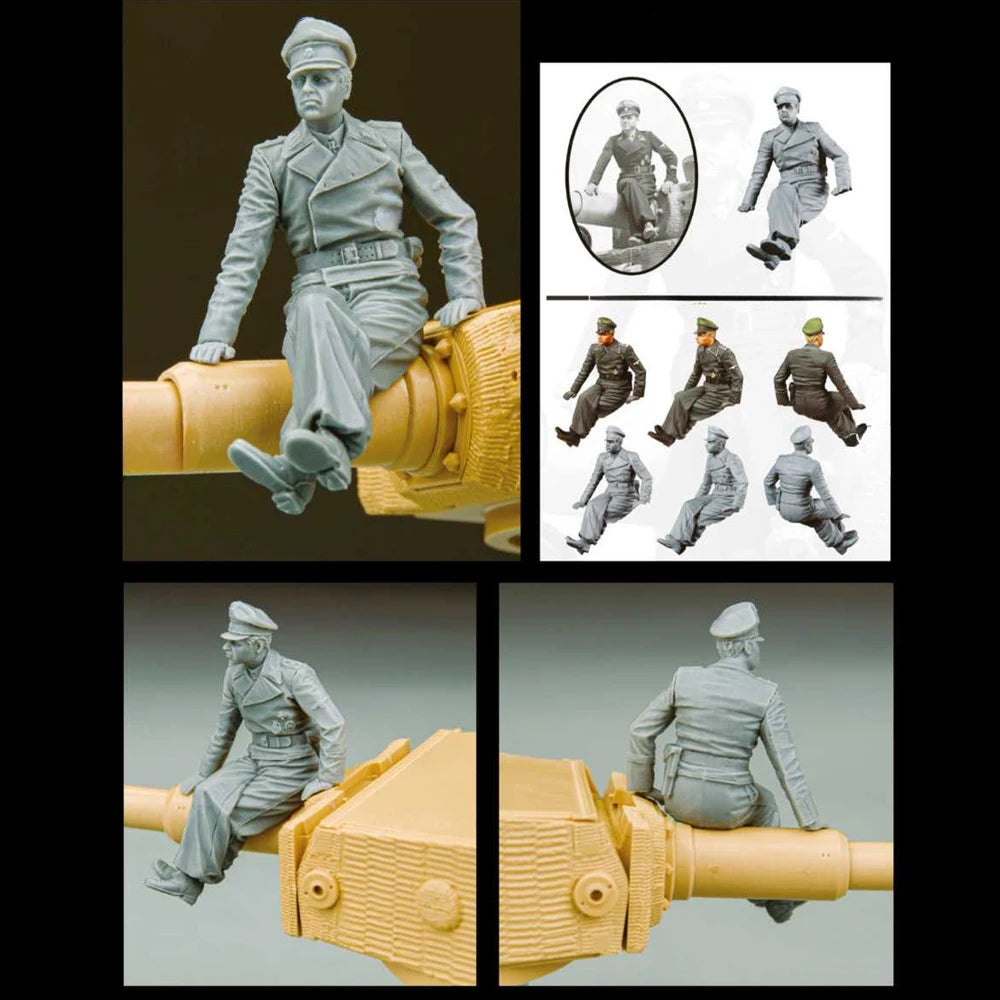 1/35 WWII German Panzer Soldier, Resin Model Figure Kit, Unassembled and Unpainted