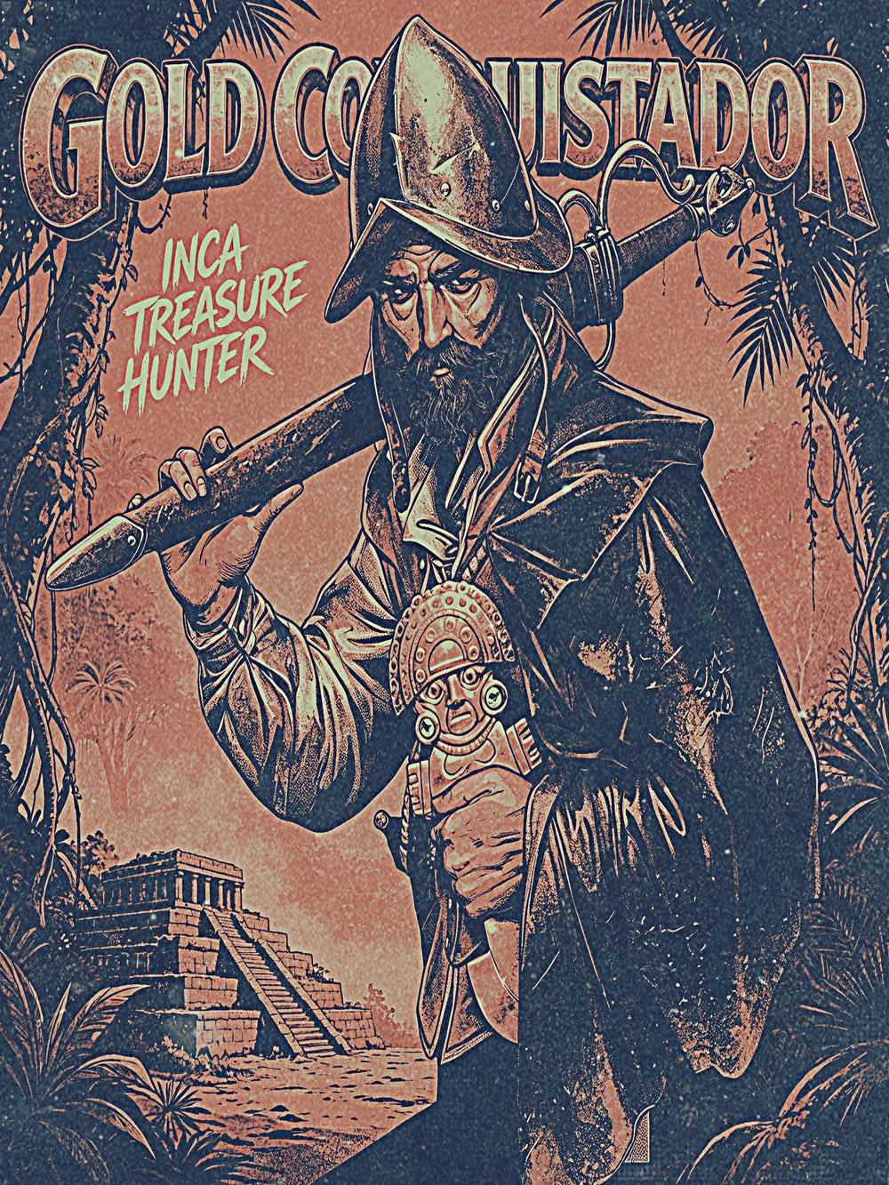 1/10 Conquistador Treasure Hunter, Resin Model Bust Kit, Historical Theme, Unassembled and Unpainted