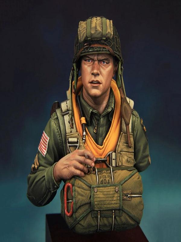 1/10 WWII American Paratrooper 101st Airborne, Resin Model Bust Kit, Unassembled and Unpainted